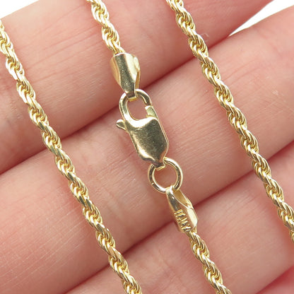P. LUX 925 Sterling Silver Gold Plated Italy Twisted Rope Chain Necklace 24"