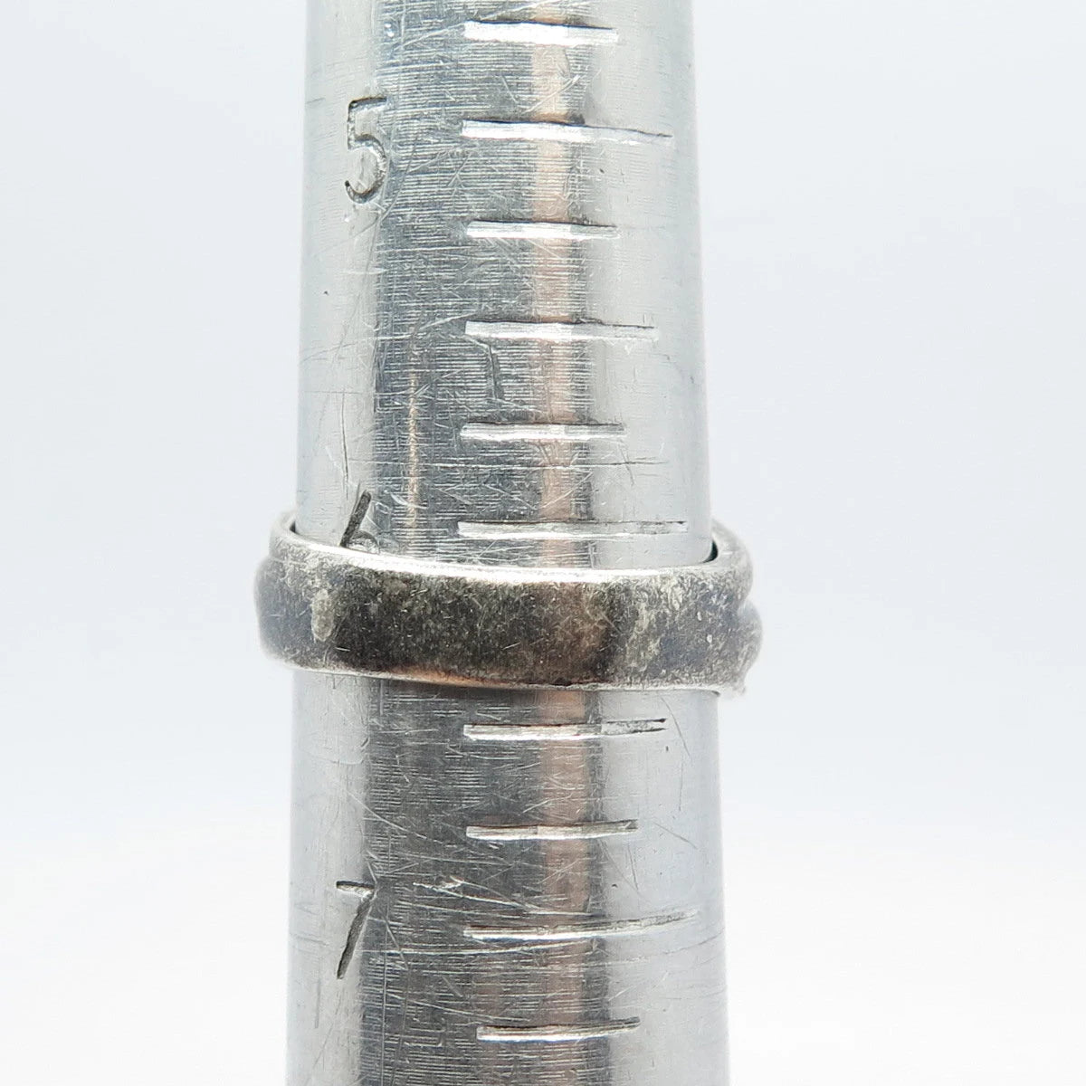 925 Sterling Silver Vintage Ribbed Ring Size 6.5