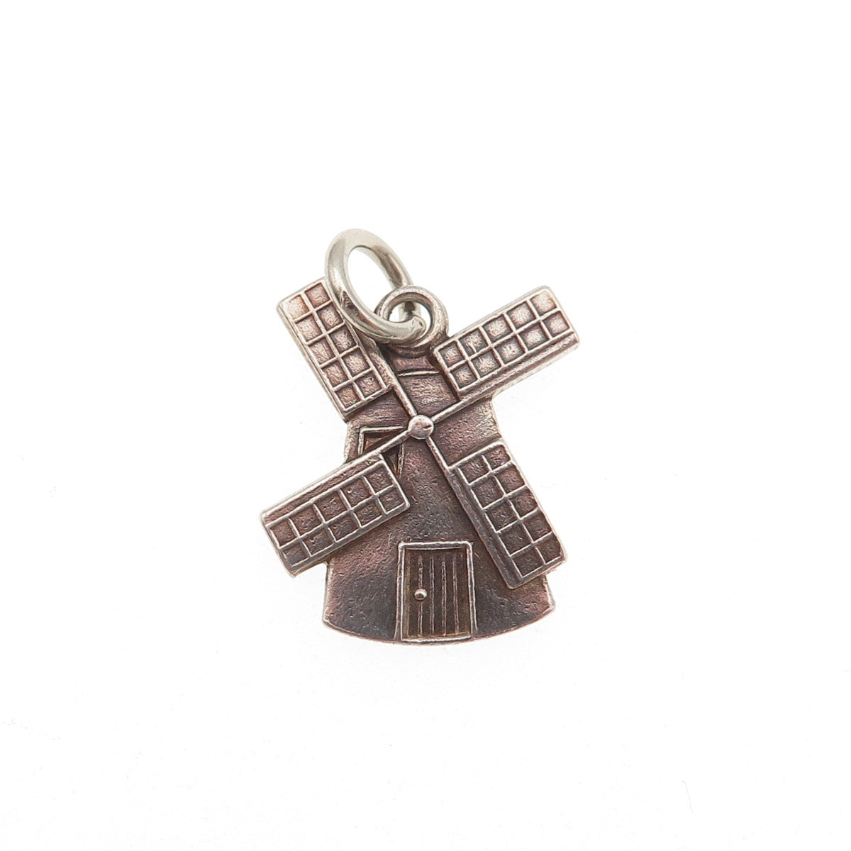 Sook 925 Sterling Silver Vintage Windmill Oxidized Mini Charm Pendant