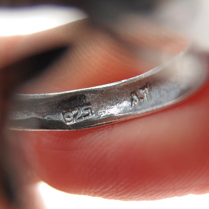 925 Sterling Silver Vintage Dolphin Oxidized Adjustable Ring Size 6.75