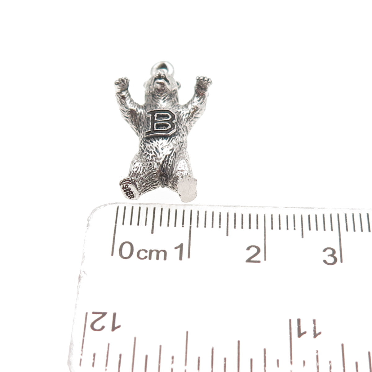KINNEY 925 Sterling Silver Vintage Chicago Bears Football Team 3D Charm Pendant