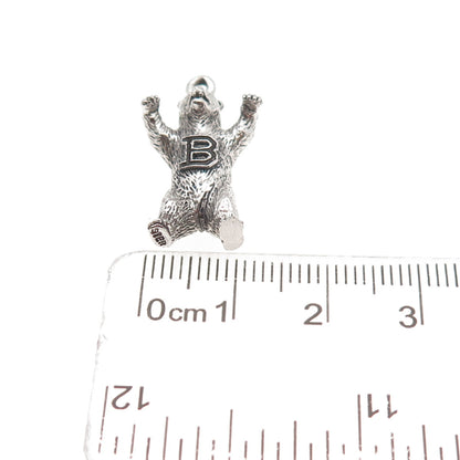 KINNEY 925 Sterling Silver Vintage Chicago Bears Football Team 3D Charm Pendant