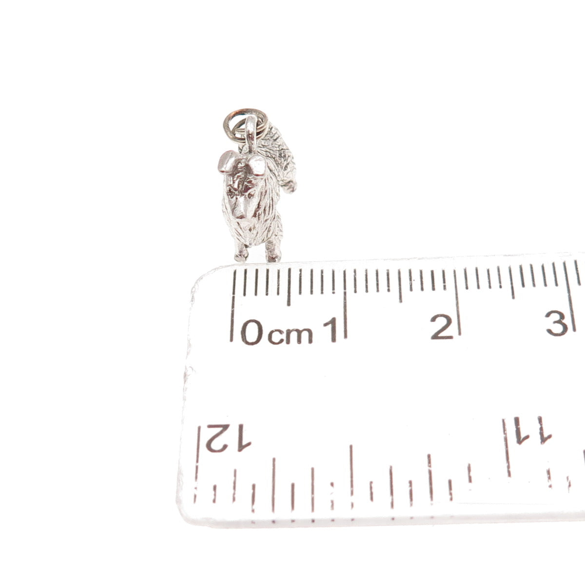925 Sterling Silver Vintage Border Collie Dog 3D Mini Charm Pendant
