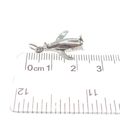 925 Sterling Silver Vintage Penguin Minimalist 3D Charm Pendant