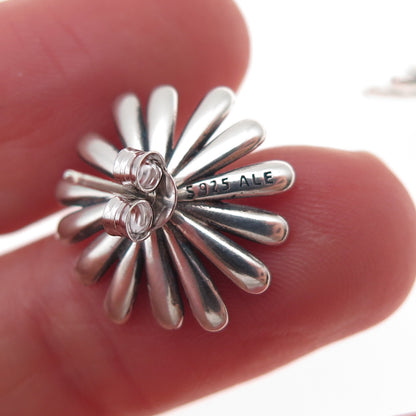 Pandora 925 Sterling Silver C Z Daisy Flower Earrings