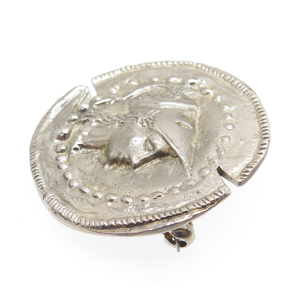 800 Silver Vintage Athena Greek Goddess Pin Pendant