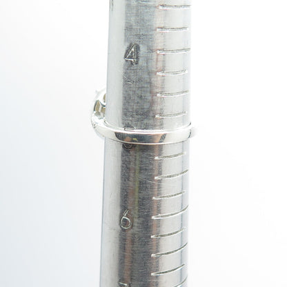 925 Sterling Silver Real Round-Cut Diamond & Citrine Engagement Ring Size 5