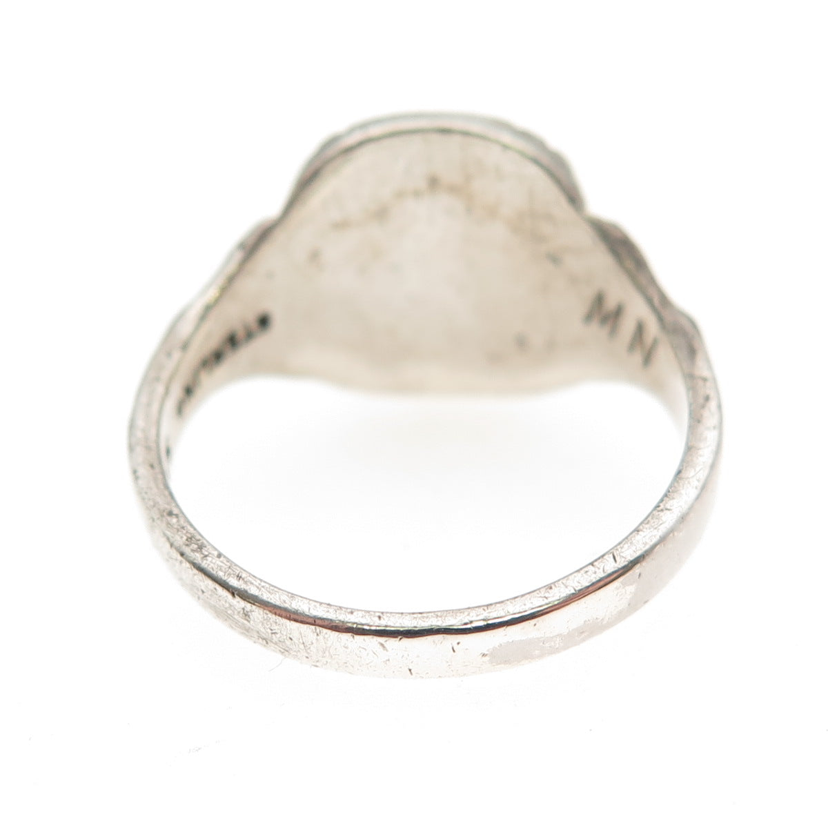 SK & F 925 Sterling Silver Vintage 1964 Enamel SHS School Oxidized Ring Size 8