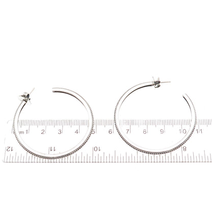 Slane & Slane 925 Sterling Silver Vintage Oxidized Beaded Hoop Earrings