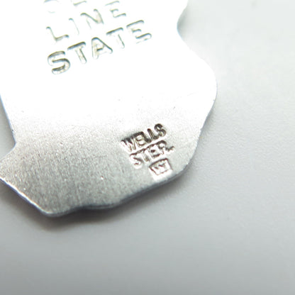 WELLS 925 Sterling Silver Vintage Maryland Old Line State Map Charm Pendant
