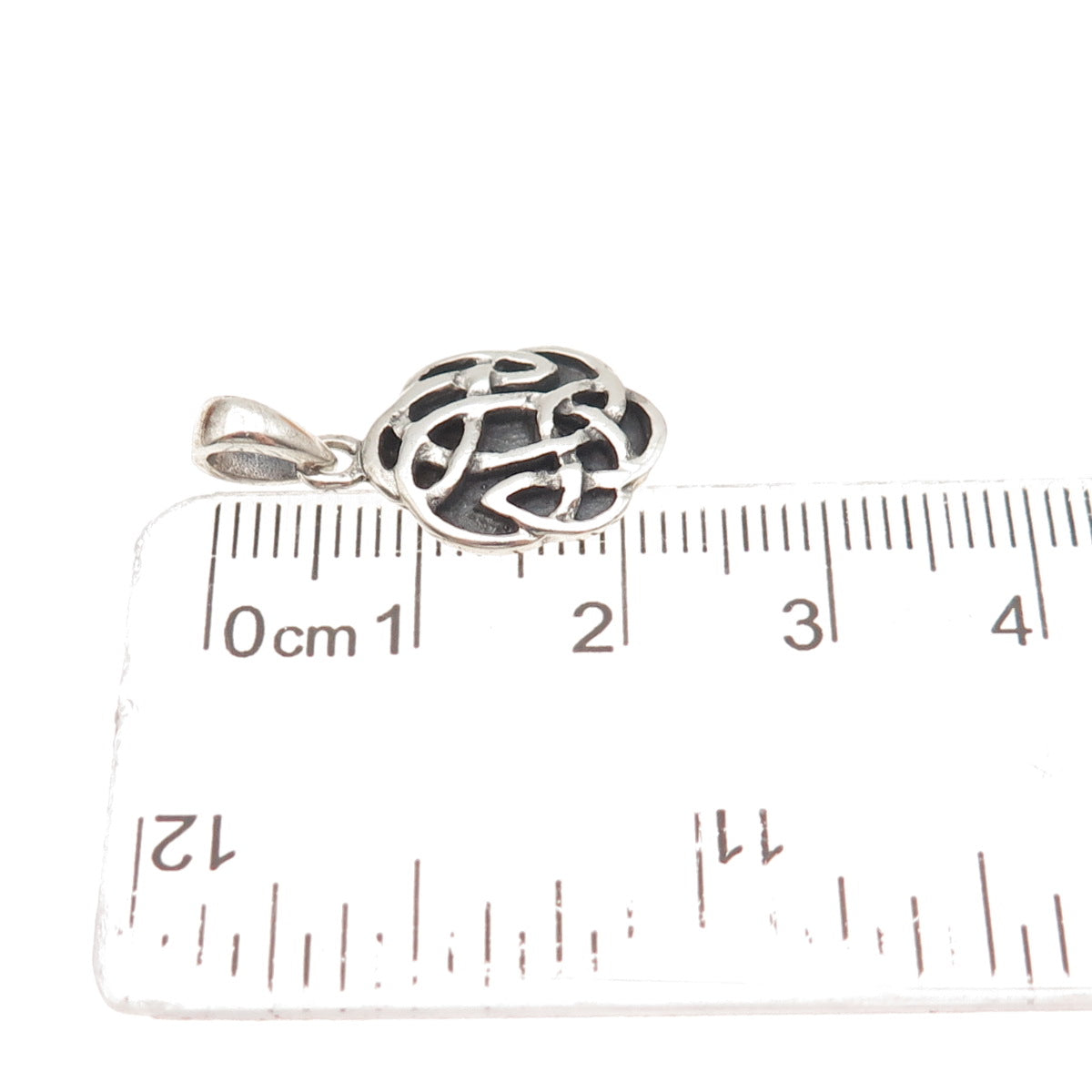 925 Sterling Silver Vintage Celtic Knot Oxidized Mini Charm Pendant