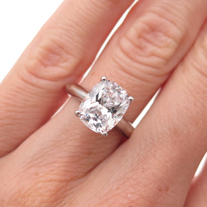 925 Sterling Silver Cushion-Cut C Z Engagement Ring Size 5
