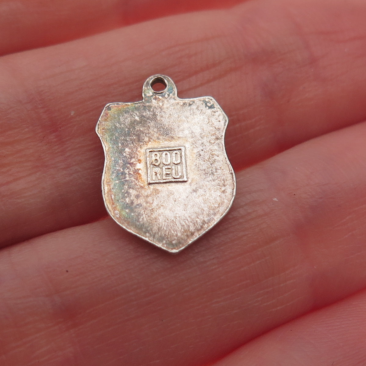 Fritz Reu & Co. 800 Silver Vintage Enamel Gutersloh Mini Charm Pendant
