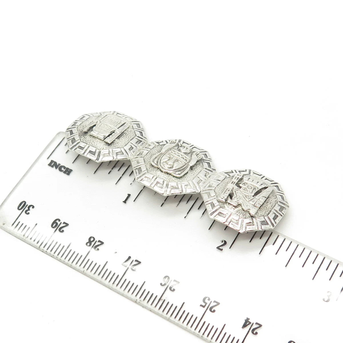 925 Sterling Silver Vintage Egyptian Theme Pin Brooch