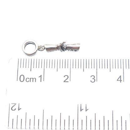 CHAMILIA 925 Sterling Silver 2015 Graduation Diploma Scroll Dangle Charm