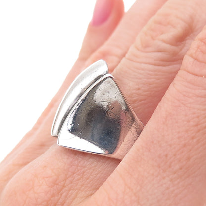 Hans Hansen 925S Sterling Silver Vintage Denmark Modernist Ring Size 7.75
