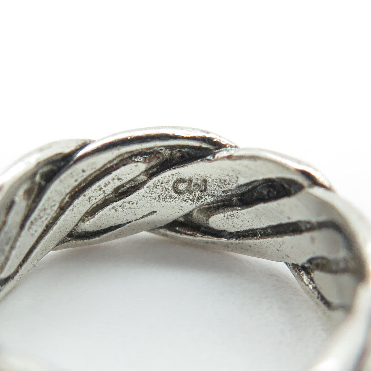 925 Sterling Silver Vintage Twisted Rope Band Ring Size 5.75