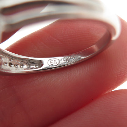 925 Sterling Silver Real London & Swiss Blue Topaz Cluster Ring Size 6