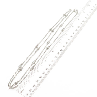 JUDITH RIPKA 925 Sterling Silver Round-Cut C Z Station Chain Necklace 36"