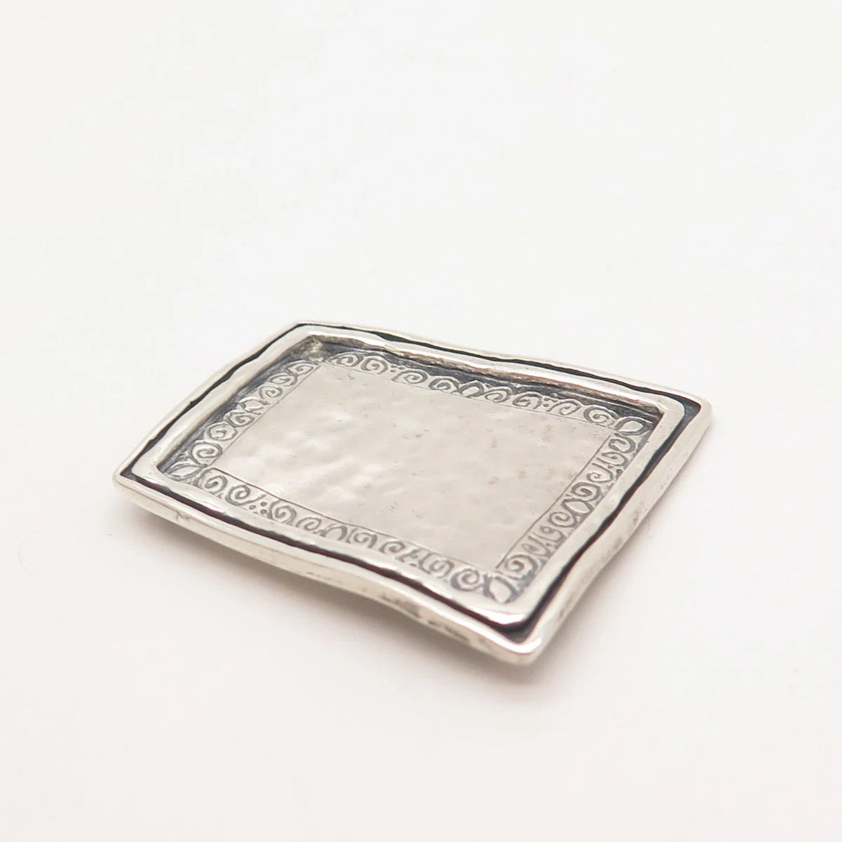925 Sterling Silver Vintage Hammered Finish Slide Pendant