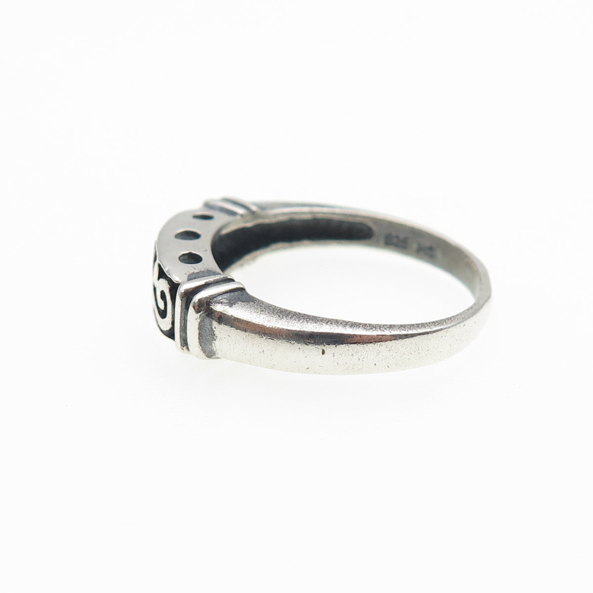 CHARLES WINSTON 925 Sterling Silver Vintage Swirl Oxidized Band Ring Size 8.25