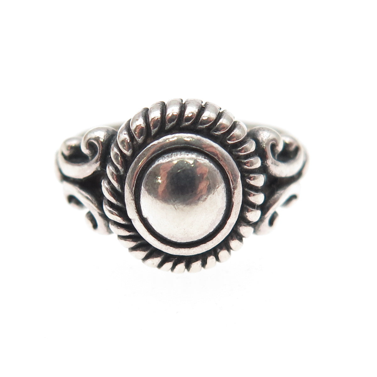 Brighton 925 Sterling Silver Vintage Modernist Oxidized Ring Size 4.75