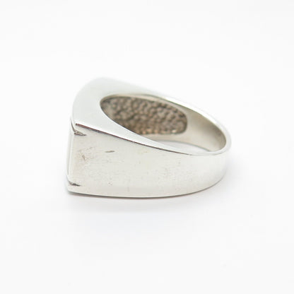 925 Sterling Silver Vintage Real Mother-of-Pearl Ring Size 7.25