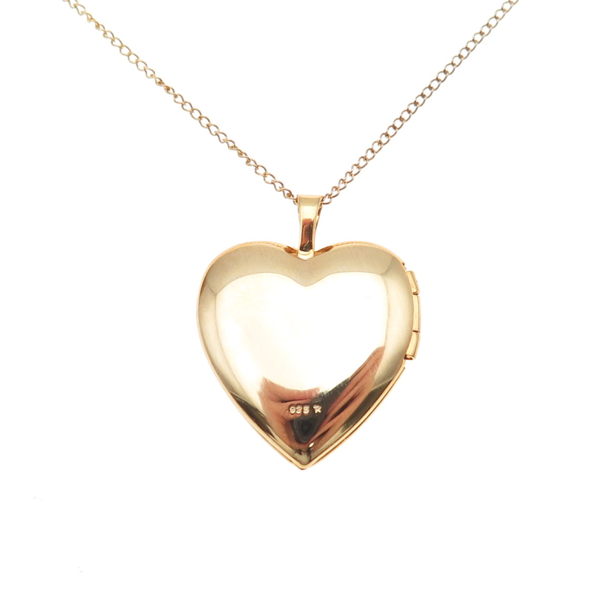 Tru-Kay Sterling Silver Gold Plated Enamel Mom Heart Locket Chain Necklace 18"