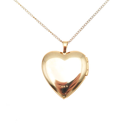 Tru-Kay Sterling Silver Gold Plated Enamel Mom Heart Locket Chain Necklace 18"