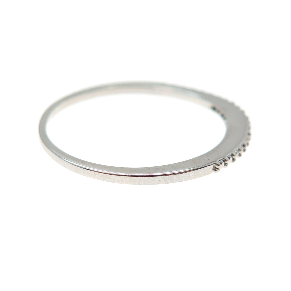 DBJ DEE BERKLE 925 Sterling Silver Real Round-Cut Diamond Stackable Ring Size 10