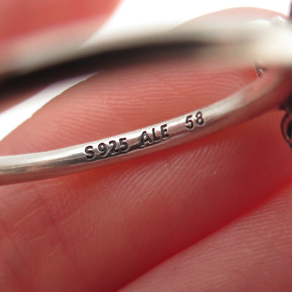 PANDORA 925 Sterling Silver Round-Cut C Z Butterfly Ring Size 8.25