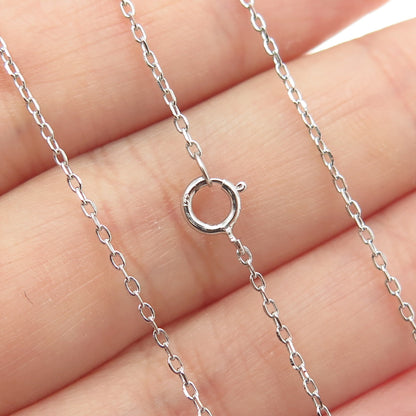 925 Sterling Silver Round & Tapered Baguette-Cut C Z Heart Chain Necklace 16-18"