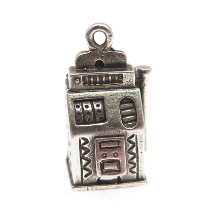 MAISELS INDIAN Old Pawn 925 Sterling Vintage Slot Machine 3D Mini Charm Pendant