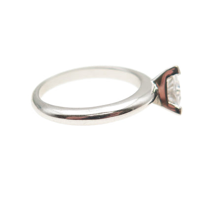 925 Sterling Silver Triangle-Cut C Z Engagement Ring Size 6