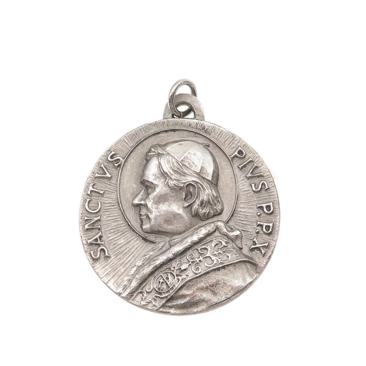 Hartnett 925 Sterling Silver Vintage Pope St. Pius X Award Medal Pendant