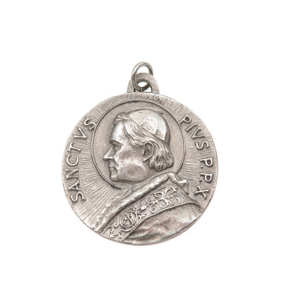 Hartnett 925 Sterling Silver Vintage Pope St. Pius X Award Medal Pendant