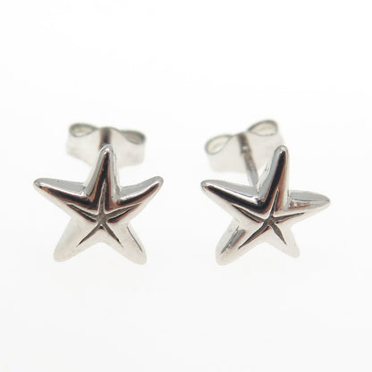 925 Sterling Silver C Z Star Stud Earrings