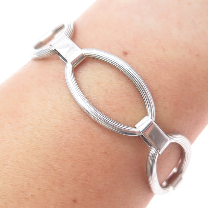 FORSTNER Sterling Silver Antique Art Deco Oval Link Bracelet 7" (missing lock)