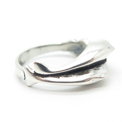 925 Sterling Silver Vintage Friendly Dolphin Ring Size 5