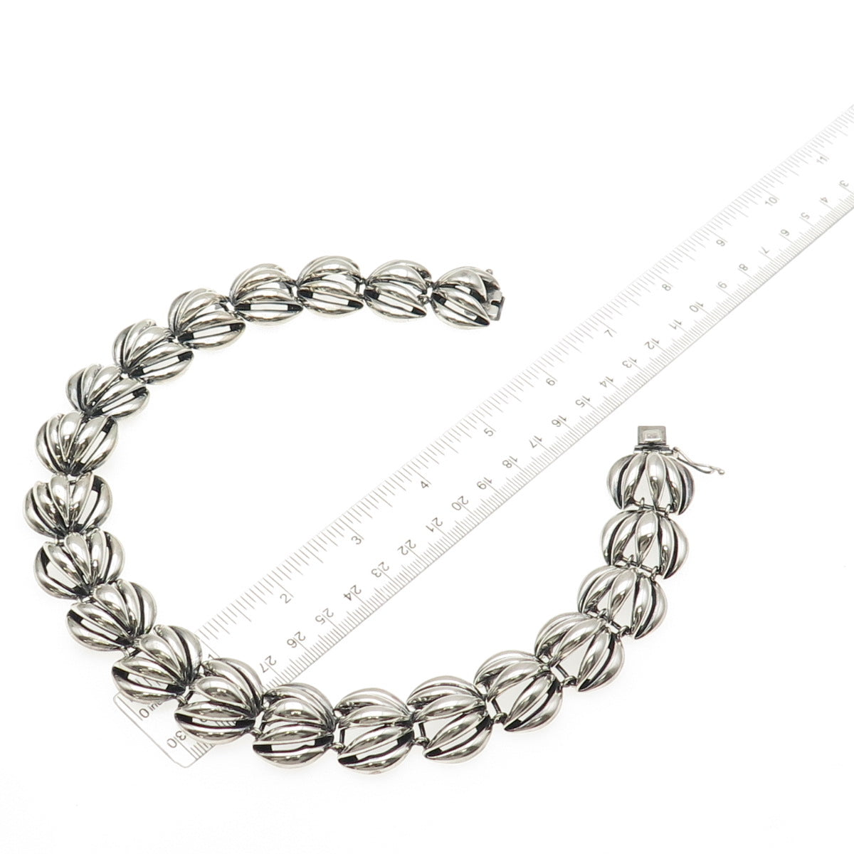 Shirley Henry Sterling Silver Vintage Modernist Heavy 103.8g Chain Necklace 16"