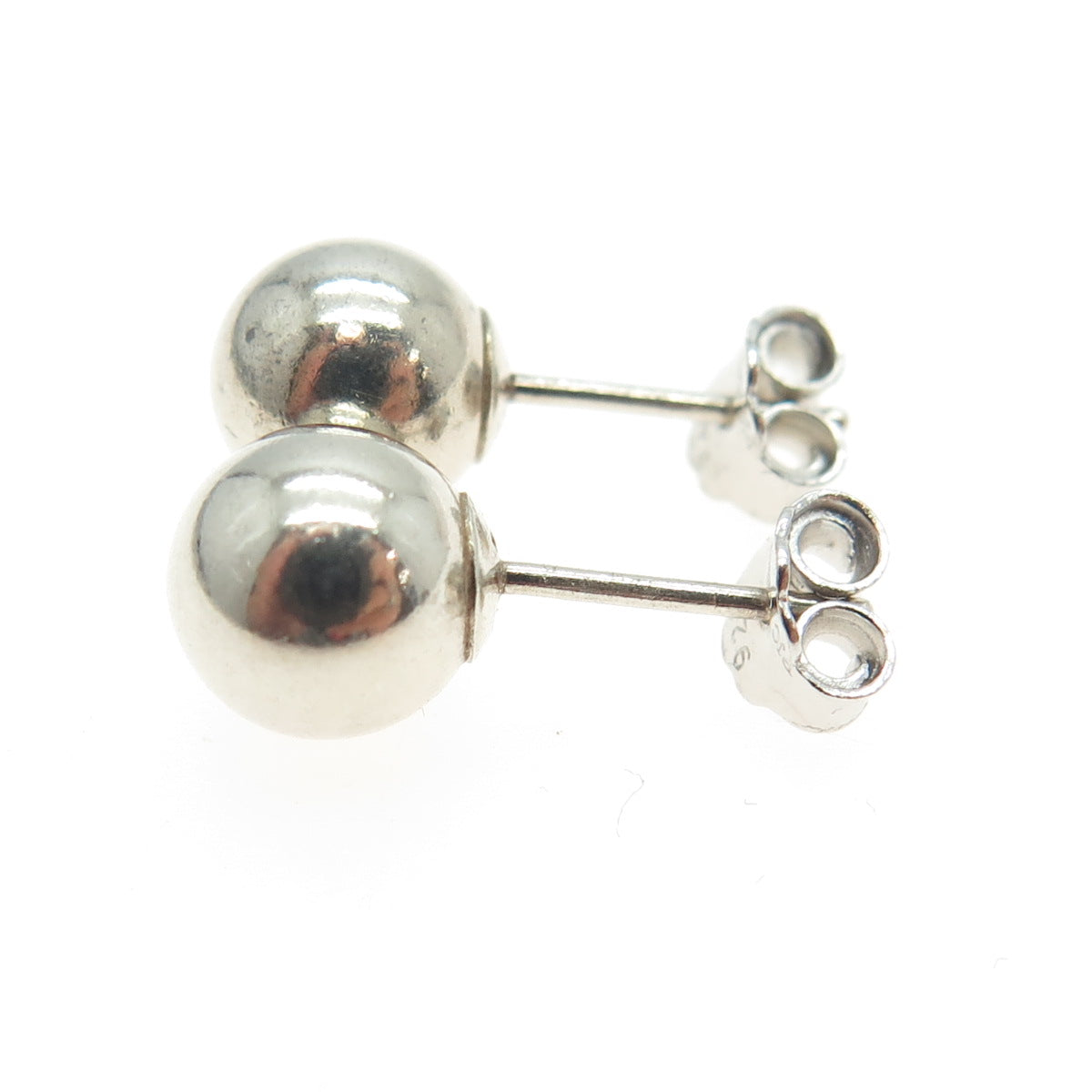 925 Sterling Silver Vintage Ball Beads Stud Earrings