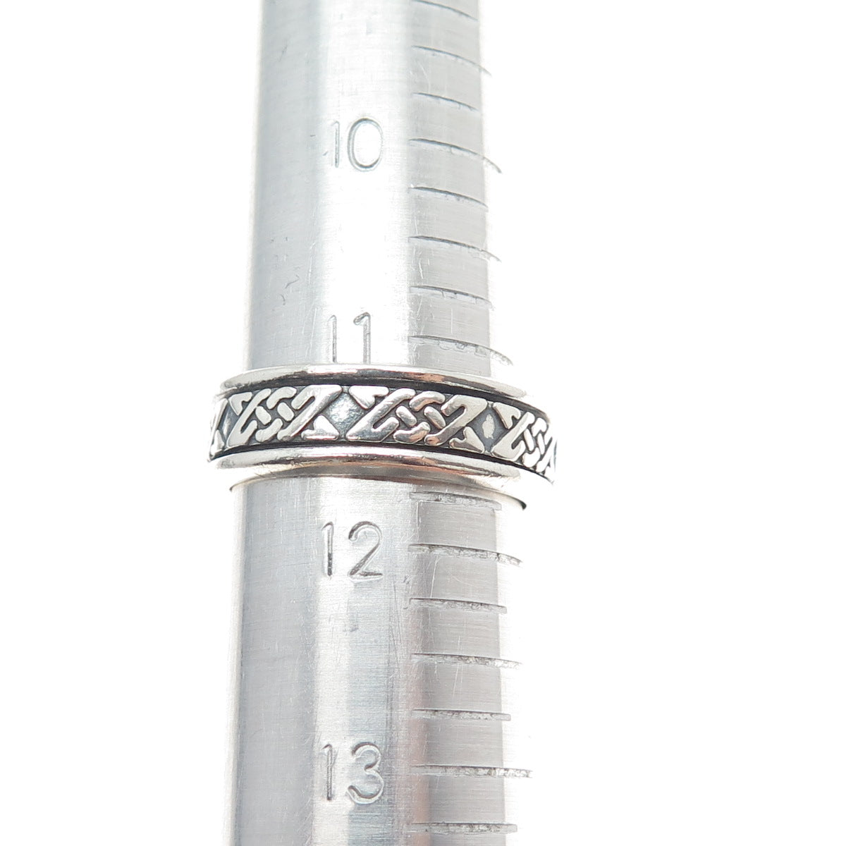 925 Sterling Silver Vintage Celtic Knot Rotating Oxidized Band Ring Size 11.75