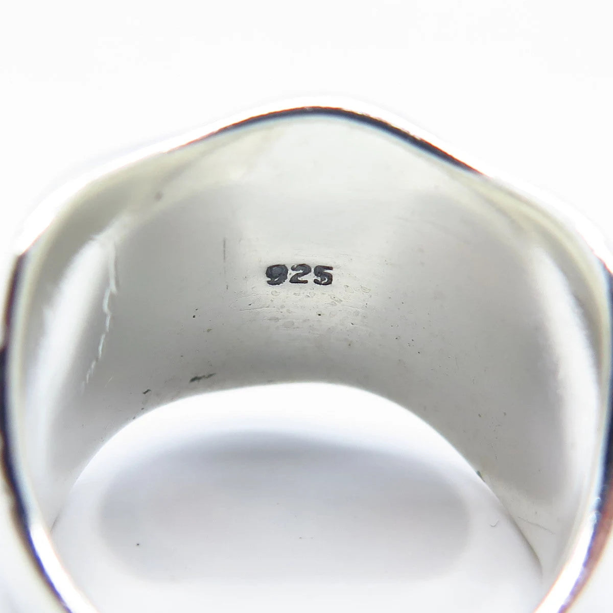 925 Sterling Silver Vintage Striped Wavy Wide Ring Size 8.75