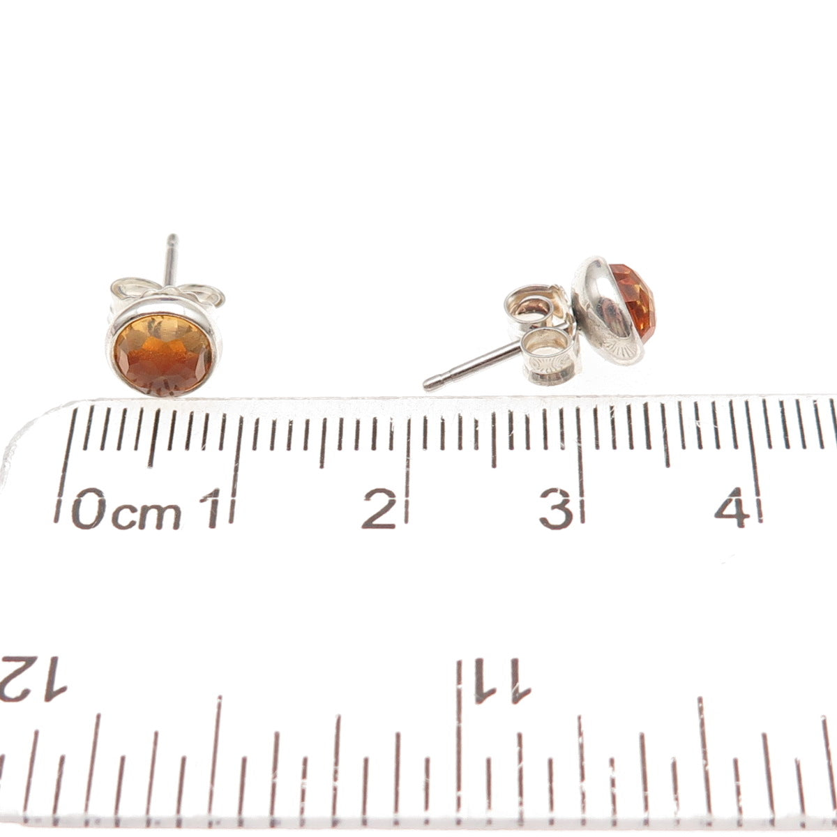 Pandora 925 Sterling Silver Real Citrine November Birthstone Stud Earrings