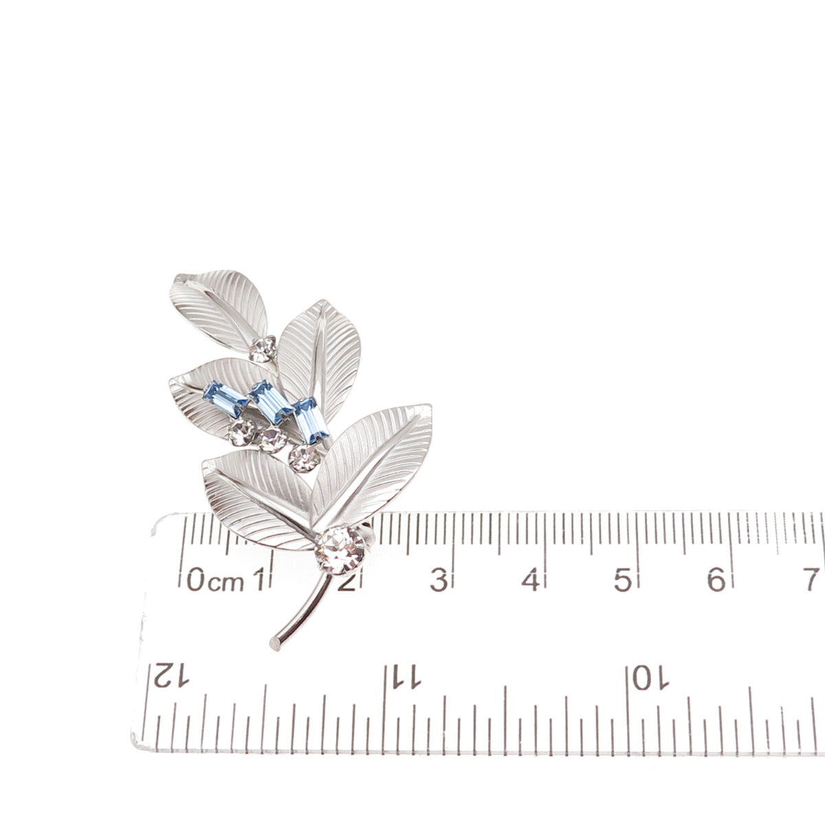 Carl Art 925 Sterling Silver Antique Art Deco Rhinestone Floral Pin Brooch