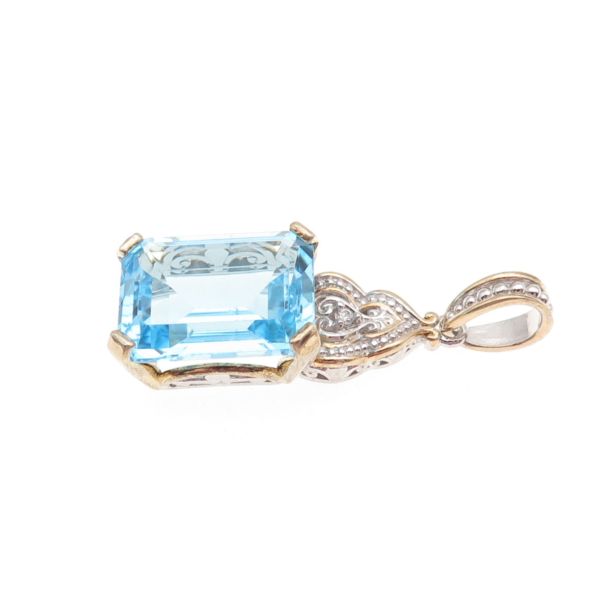 MICHAEL VALITUTTI Gems En Vogue 925 Sterling 2-Tone Blue & White Topaz Pendant