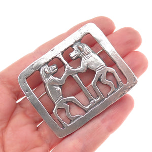 MMA Metropolitan Museum of Art Sterling Silver Vintage Egyptian Lions Pin Brooch