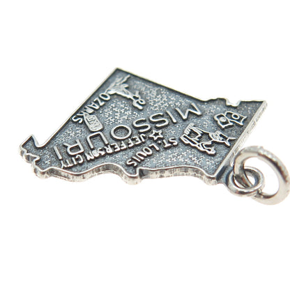 925 Sterling Silver Vintage "Missouri" State Map Charm Pendant