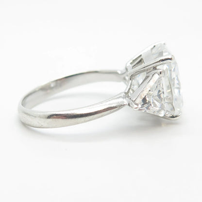 925 Sterling Silver C Z Wide Ring Size 7.5