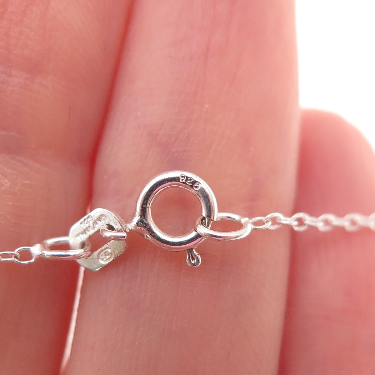 Solvar 925 Sterling Silver Real Chrome Diopside Clover Cable Chain Necklace 18"